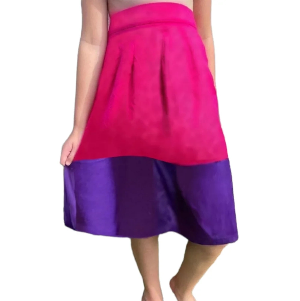 Pink Skirt with Purple Hem